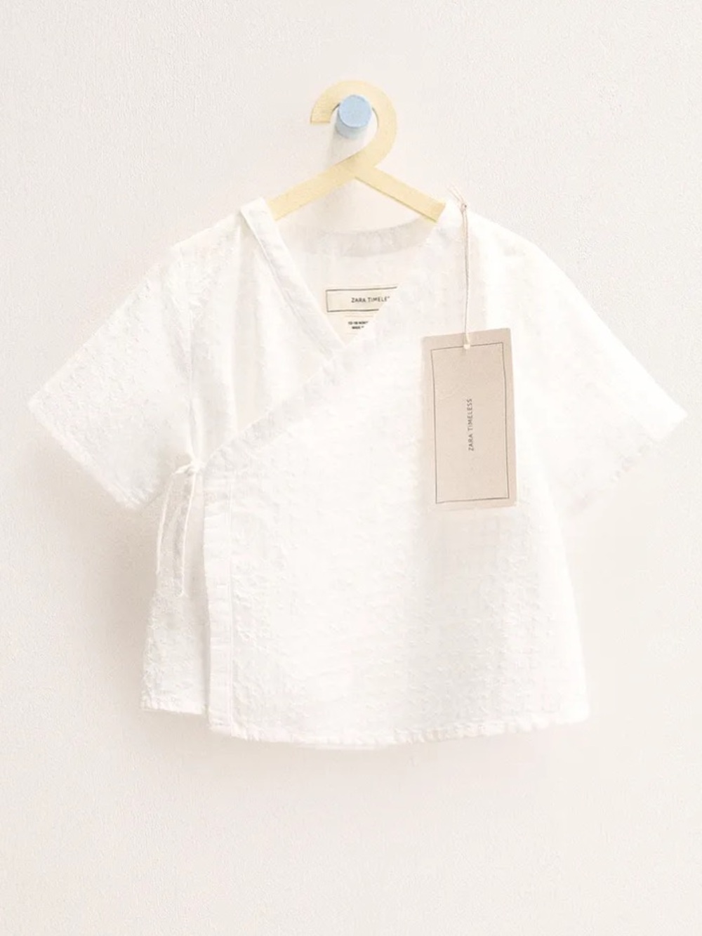 Zara White Kids Kimono-Style Top